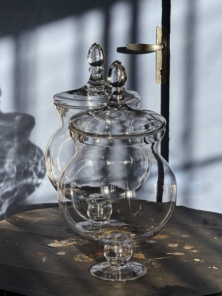 Pair of blown glass sweet jars