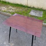 Scandinavian steel and rosewood dining table
