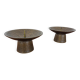 Brutalist Bronze Candleholders, 1960s, Set of 2