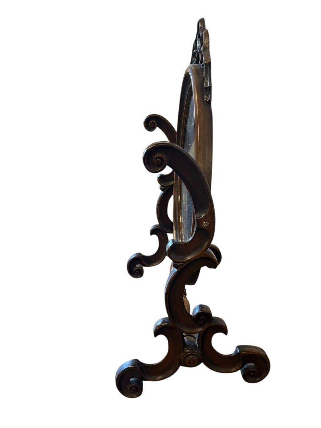 Vintage wooden table mirror / baroque floor mirror
