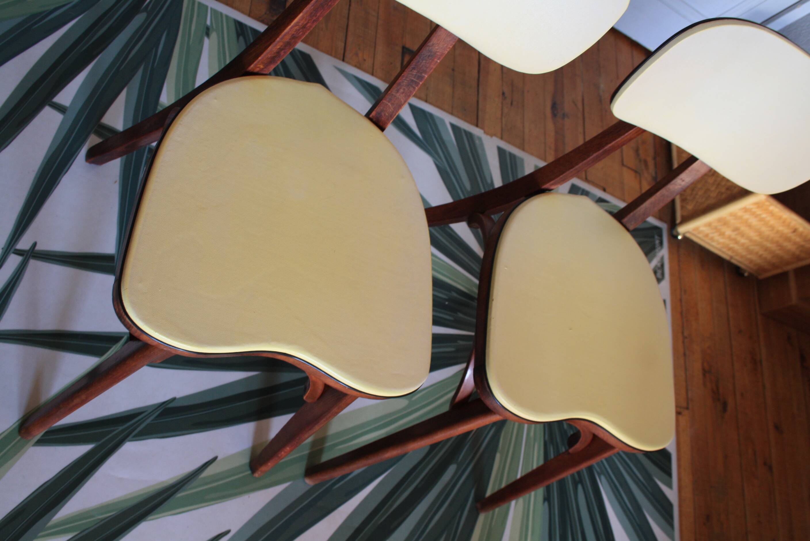 Baumann yellow heart chairs