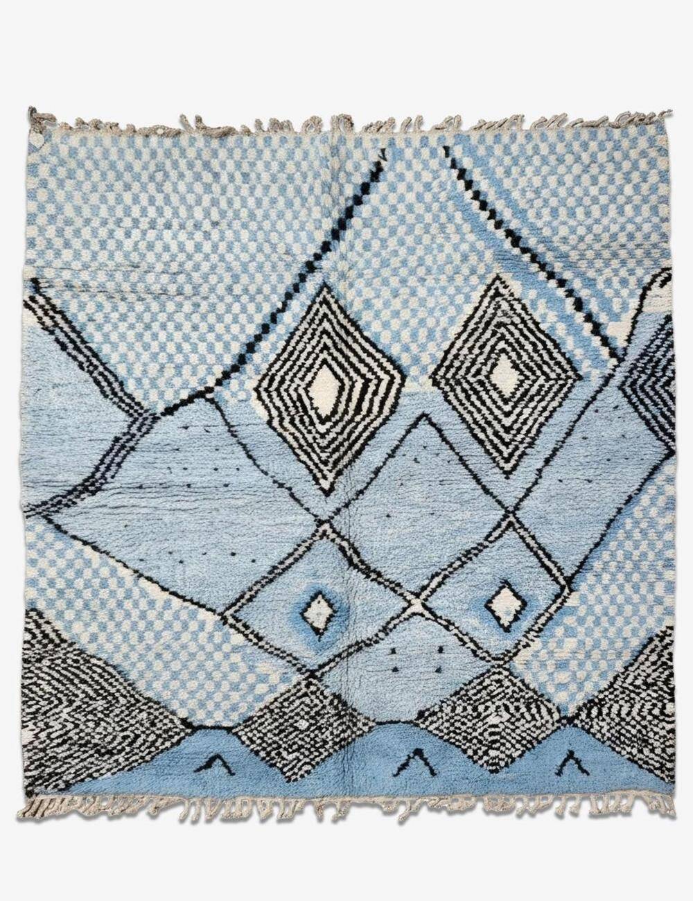 Tapis Graphique Bleu Contemporain - 295 x 261 cm