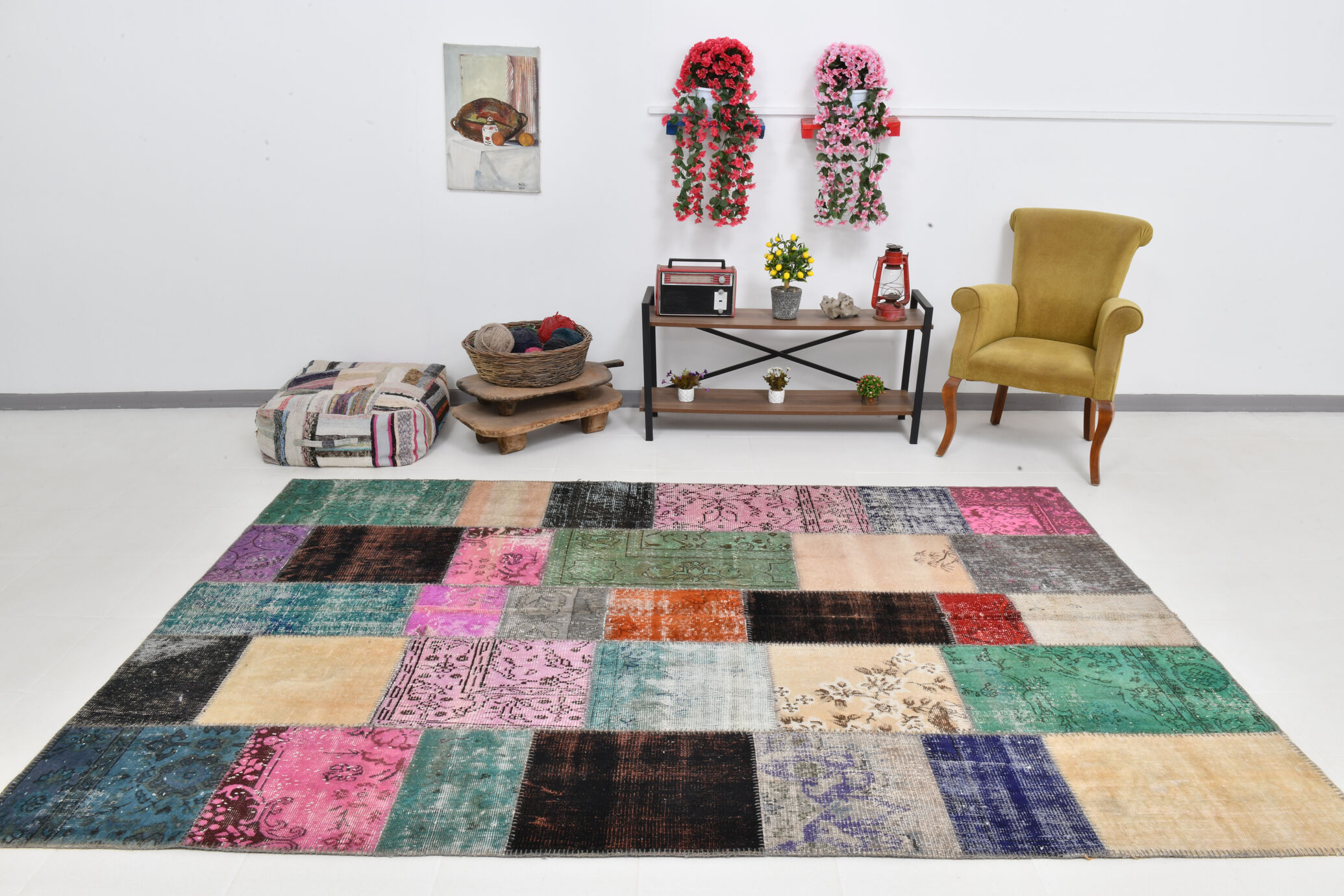 Distressed multicolor turkish rug 299x209 cm
