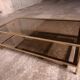 Vintage 80's brass coffee table, glass tops