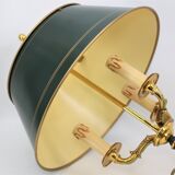 Empire style bronze hot water bottle lamp three lights and lacquered lampshade Lucien Gau