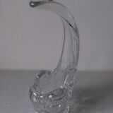 Old solid curved glass lamp foot 34 cm for 3.4 kilos bedside