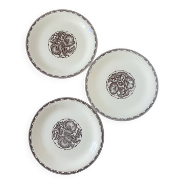 3 flat plates from Sarreguemines model Argonne 210734