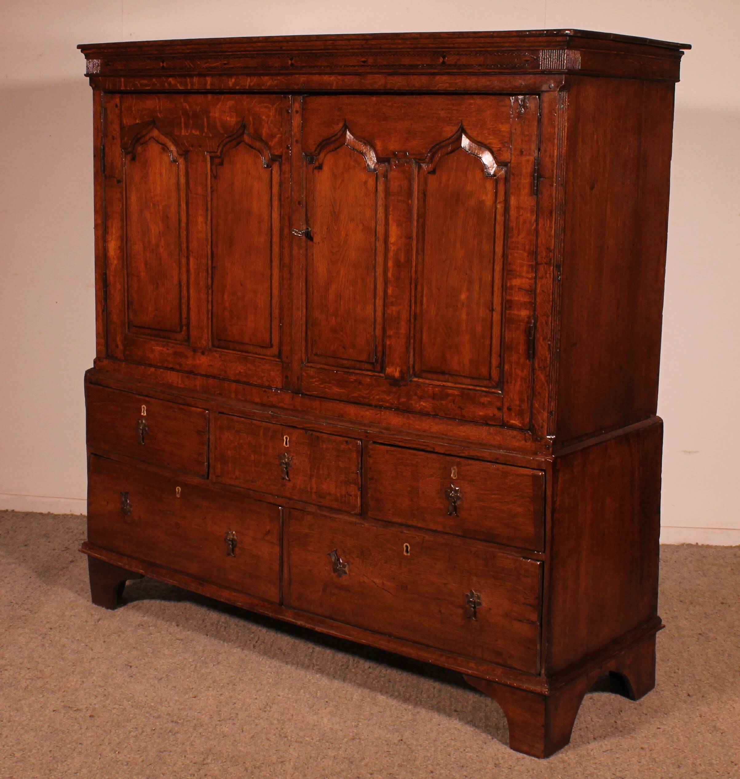 2-Body Oak Cupboard - 18th Century