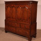 Buffet 2 corps dit cupboard en chêne, XVIIIème siècle