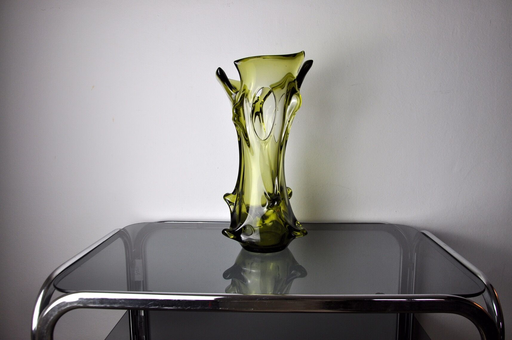 Vase seguso vert en verre de murano, italie, 1960