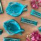 Lot de 2 plats poissons en barbotine vintage