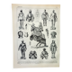 Engraving • Medieval armour, knight • Original and vintage lithograph from 1898