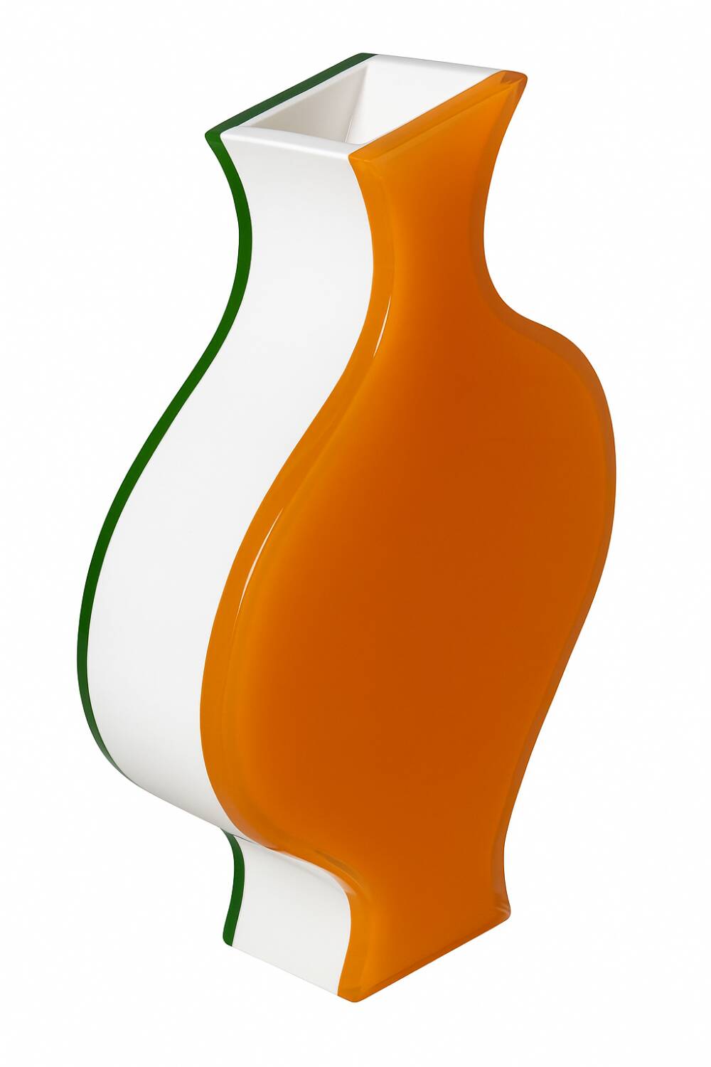 Vase design Villeroy & Boch – années 1990, plexiglas multicolore (orange,