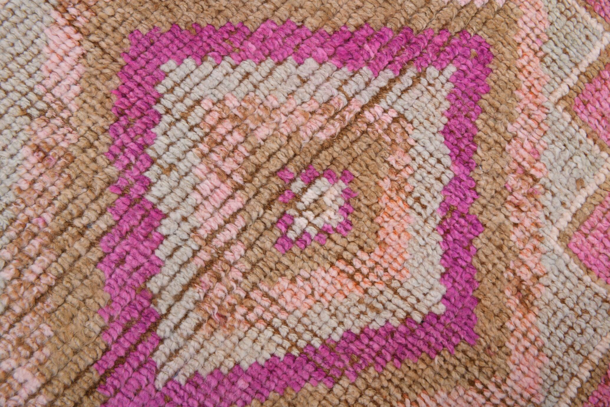 Pink Brown Turkish Runner Rug 86x300Cm SKU 18158