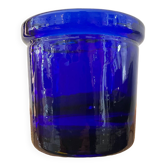 Cache pot vintage en pâte de verre bleu cobalt