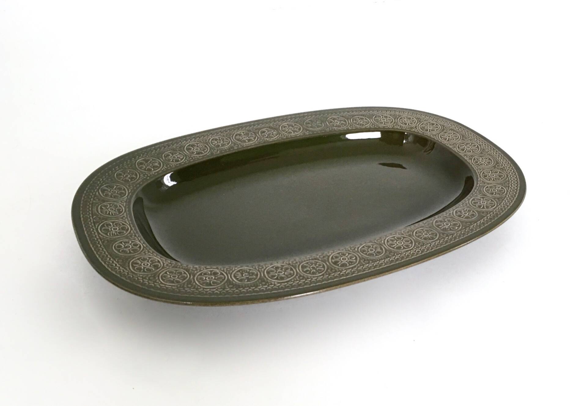 Five-Piece Black Earthenware Serving Set by Antonia Campi, Italy