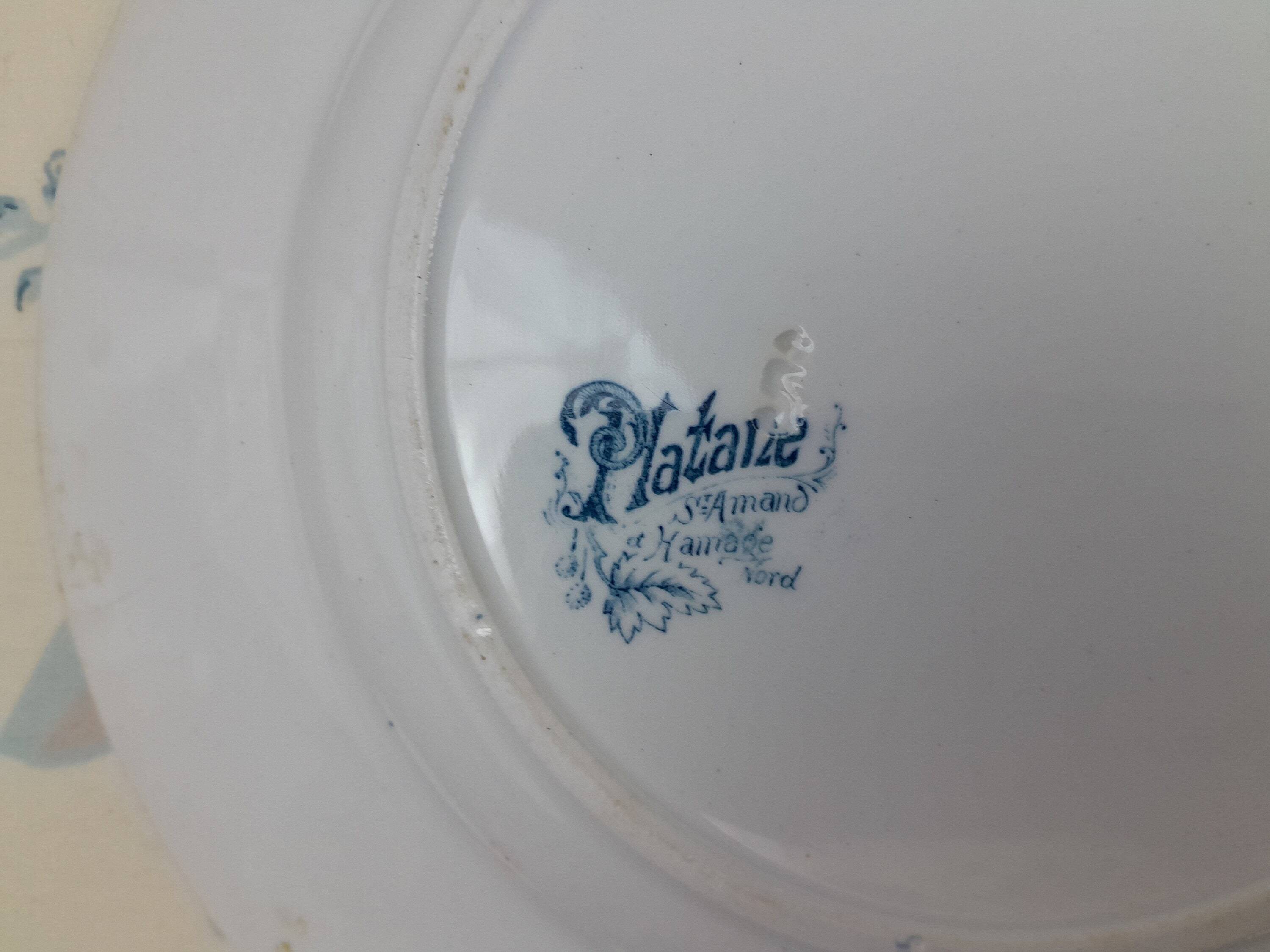6 Assiettes plates Saint Amand Platane