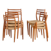 Lot de 6 chaises modèle 78 en teck par Niels O. Møller, Danemark, années 60