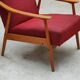 Pair of Czechoslovak armchairs 1960 red pink 1960