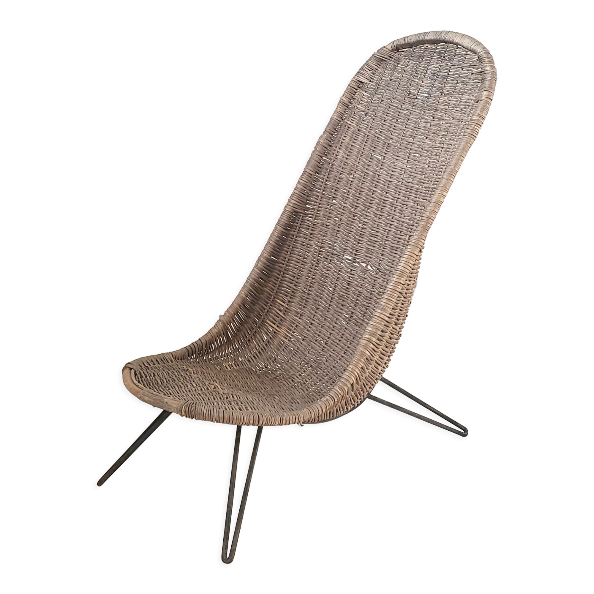 Vintage rattan armchair 1950