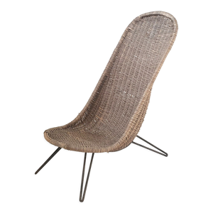 fauteuil en rotin vintage - 1950