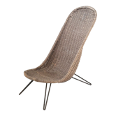 Fauteuil en rotin vintage 1950