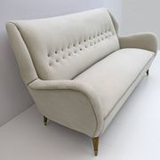 Attributed Gio Ponti Mid-Century Modern Velvet Sofa for ISA, 1950s