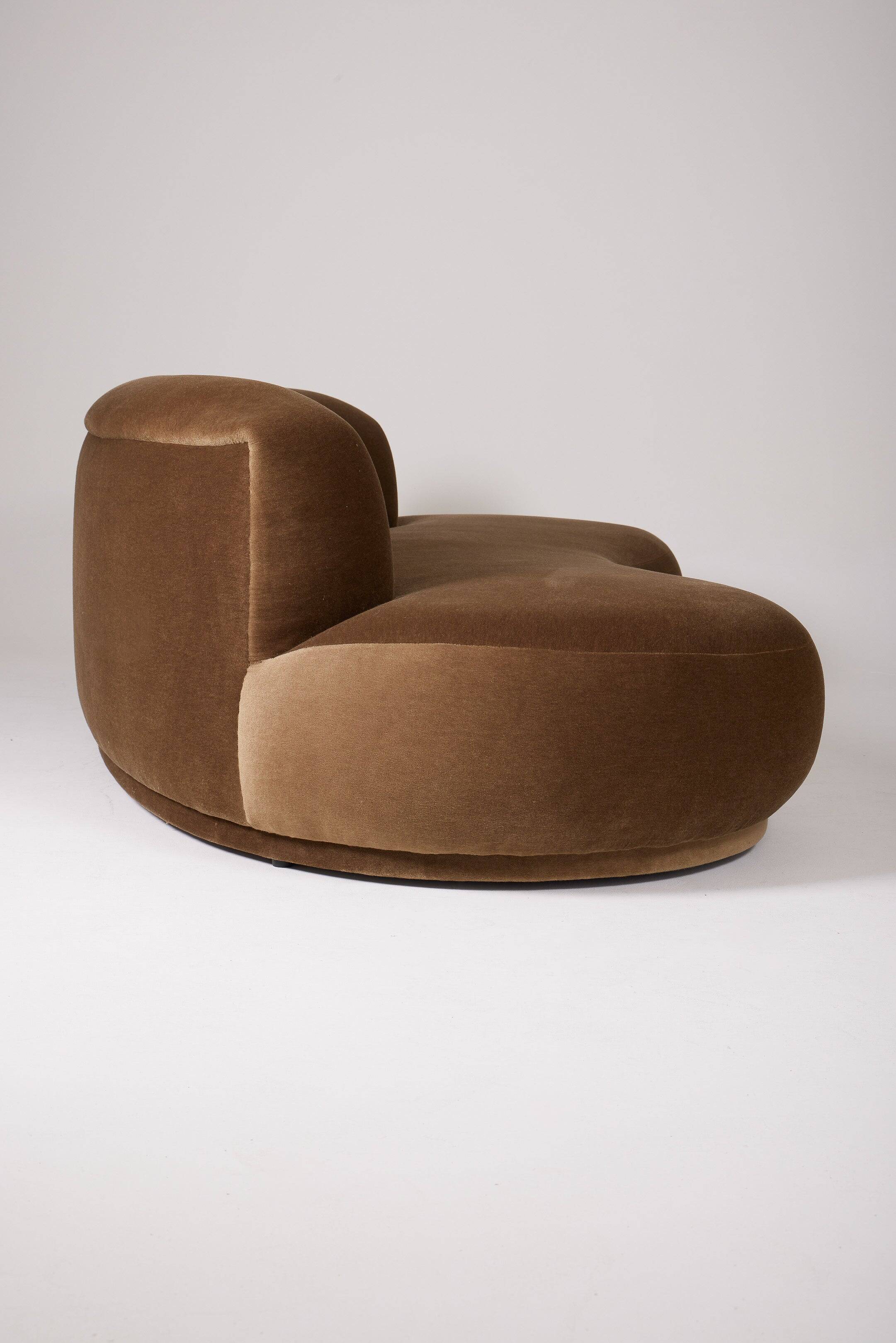 Half-moon mohair velvet sofa