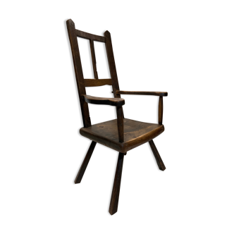 Hand made primitive antique brutalist chair, Dutch 19th century