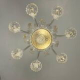 Venetian chandelier in gilded Murano glass, 6 light arms circa 1940