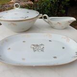 Serving dishes and soup bowl in luxury porcelain of the compagnie nationale