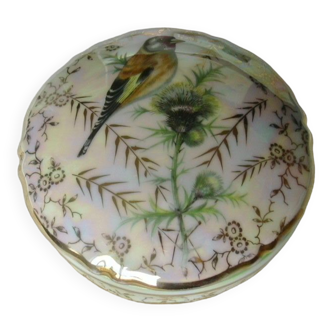 Vintage Limoges France Sparrow Bird Floral Jewelry Trinket Box