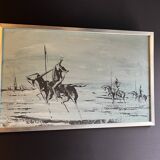 Peinture sur bois Don Quichotte