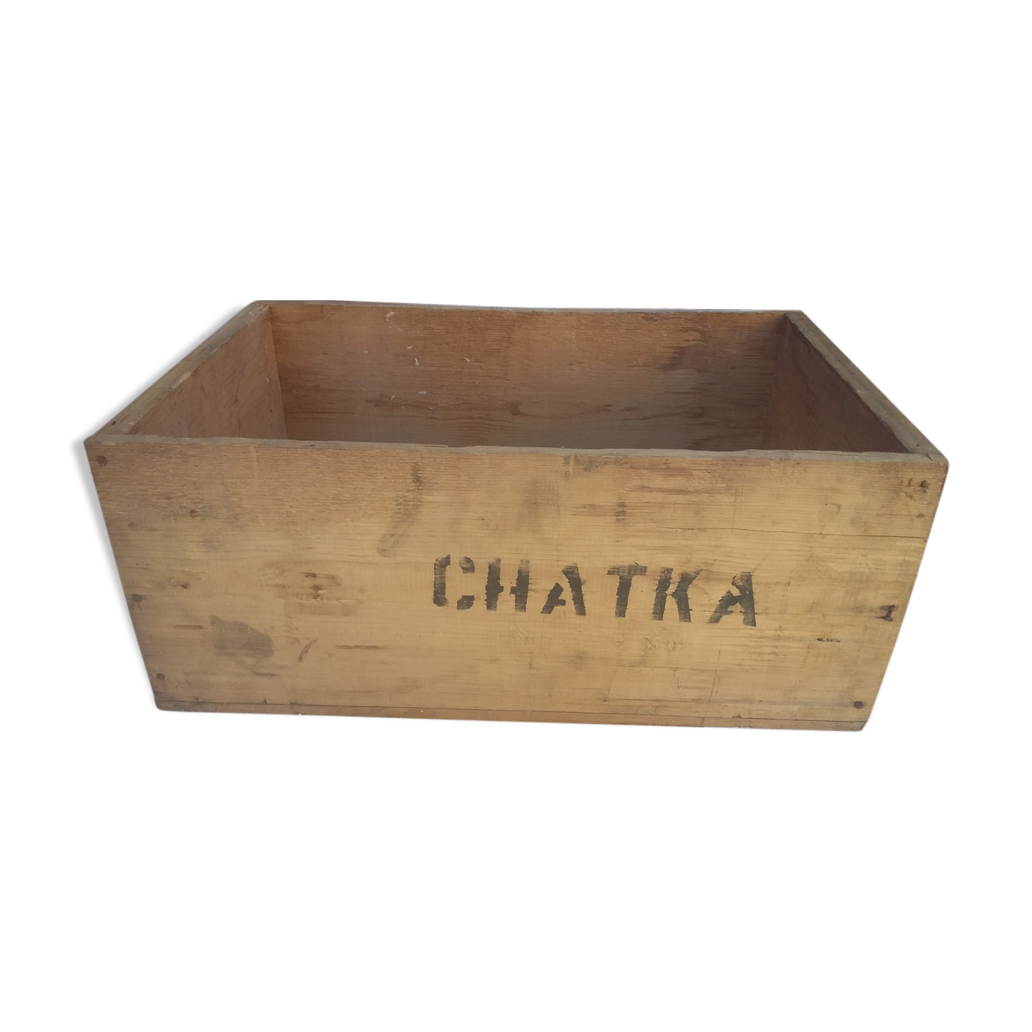 Urss chatka vintage natural wooden crate
