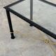 Vintage Coffee Table in Textured Black Wrought Iron and Glass with Gold Detail, 1970s