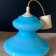 Suspension opaline bleu vintage