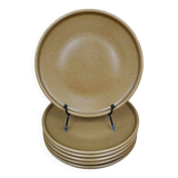 Set of 6 vintage Rigny stoneware plates