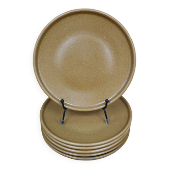 Set of 6 vintage Rigny stoneware plates