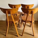 4 chaises « Banane » estampillées Luterma