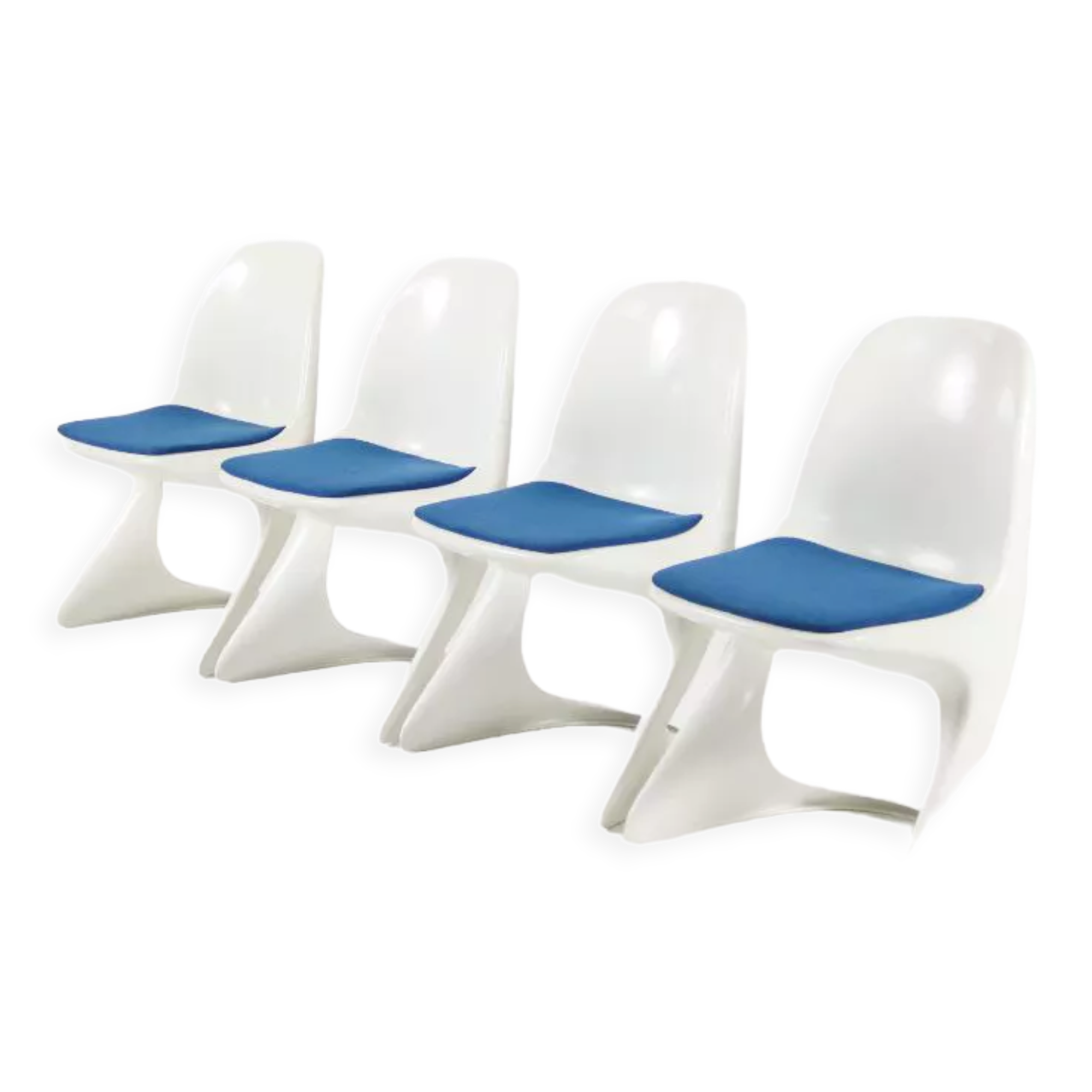 Set of 4 Space Age Casalino dining chairs by Alexander begge for Casala