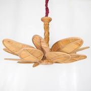 Lustre « fleur » en rotin 