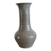 Glazed stoneware vase signed
