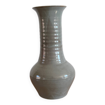 Glazed stoneware vase signed