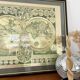 Vintage world map frame "World Map by Peter Schenk The Elder 1645-1715"