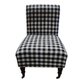 Fabric and wood armchair