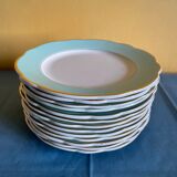 Set of green plates of water