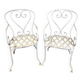 Pair of wrought iron armchairs 413003