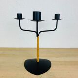 3 Scandinavian candle holders by Laurids Lonborg, metal and wicker