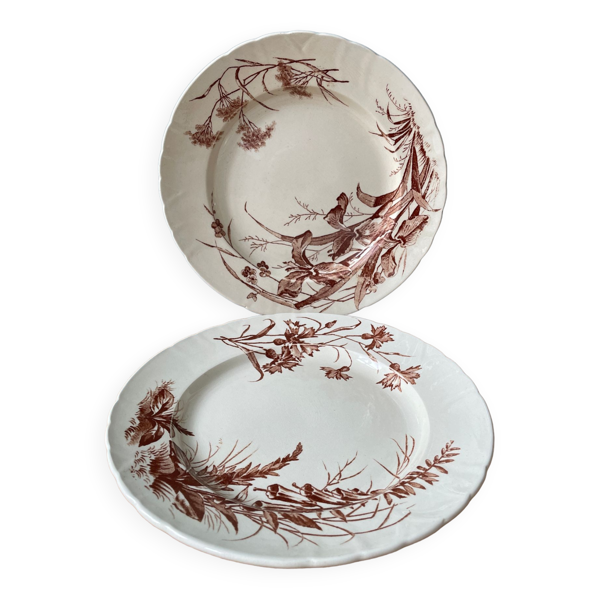 Lot de 2 assiettes Terre De Fer service « Flore »