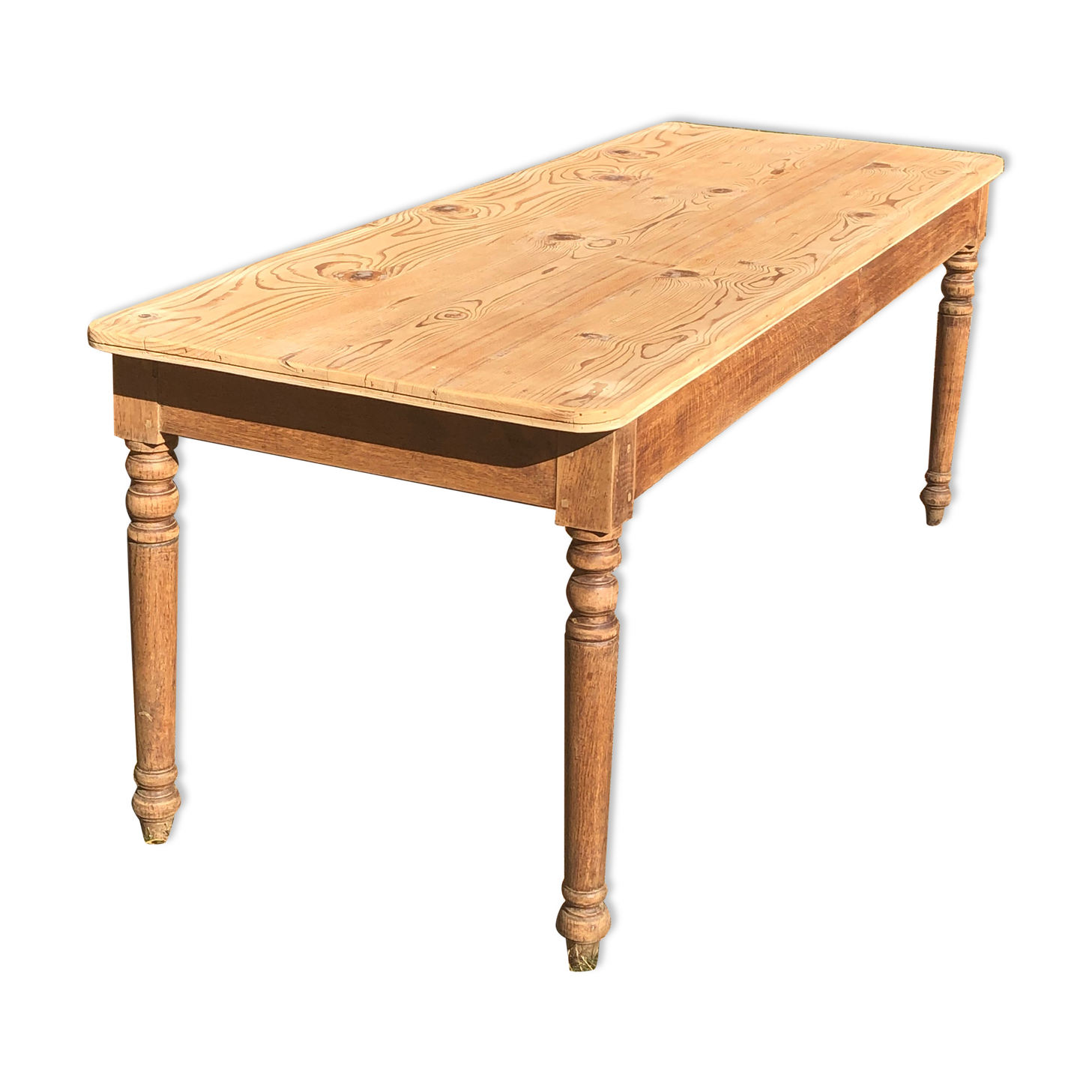 Farmhouse table made of natural wood